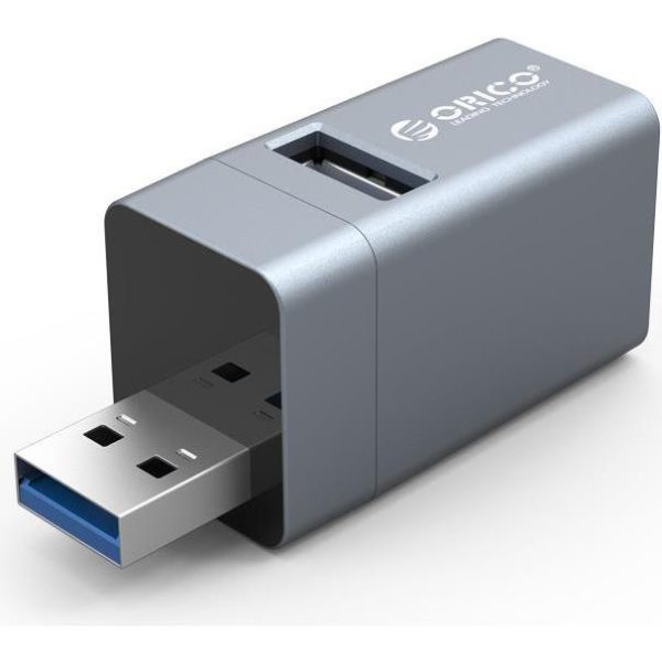Orico 3-in1 mini USB hub, 3x USB-A, srebrni (ORICO-MINI-U32L-GY-BP)