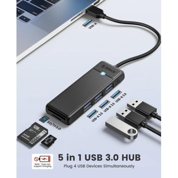Orico PW 4-Portni USB 3.0 Hub,Tip-A, crni (ORICO-PAPW3AT-U3-015-BK-BP)