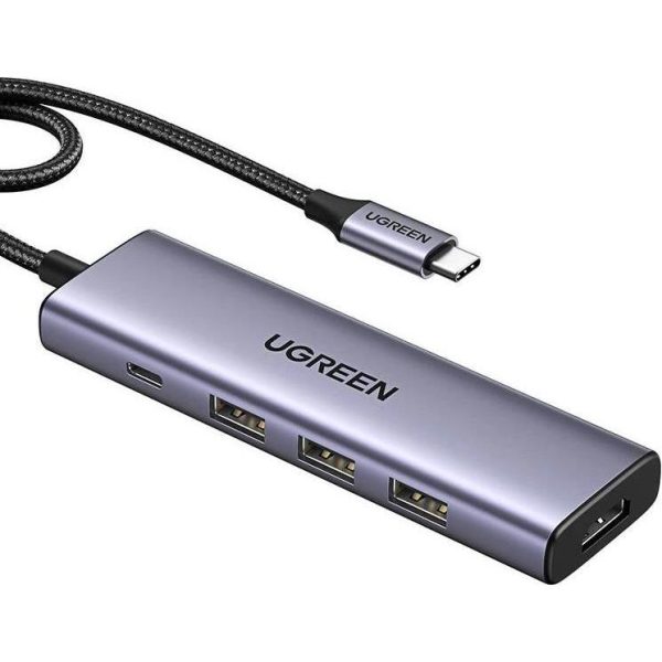 UGREEN 5u1, USB-C, 3x USB-A, USB-C Power Delivery, HDMI 4K 30 fps, sivi
