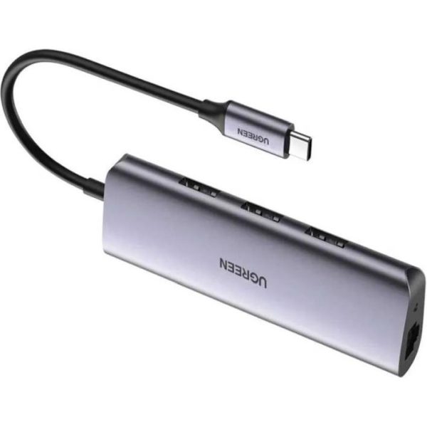 UGREEN USB Hub, USB-C na 3xUSB 3.0 A i 1xRJ45, sivi - Slika 4