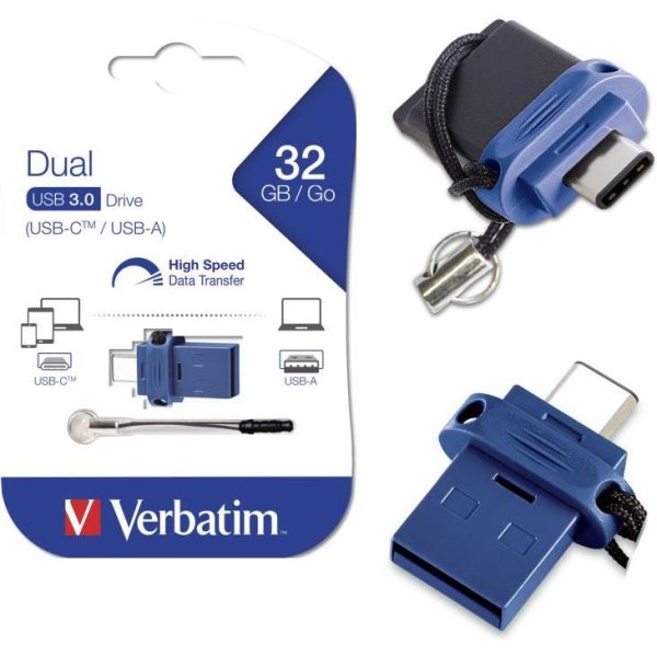 Verbatim USB3.0/USB-C Store'n'Go Dual 32GB, crno-plavi - Slika 2