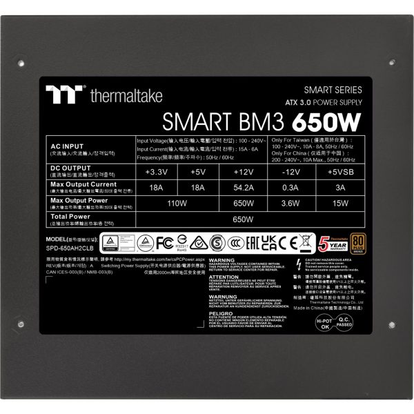 THERMALTAKE NAPAJANJE SMART BM3 650W 80+ Bronze - Slika 2