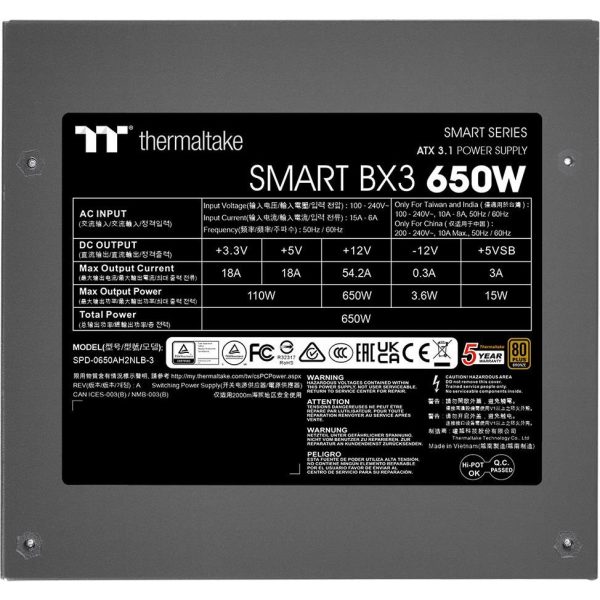 THERMALTAKE NAPAJANJE SMART BX3 650W 80+ Bronze - Slika 2