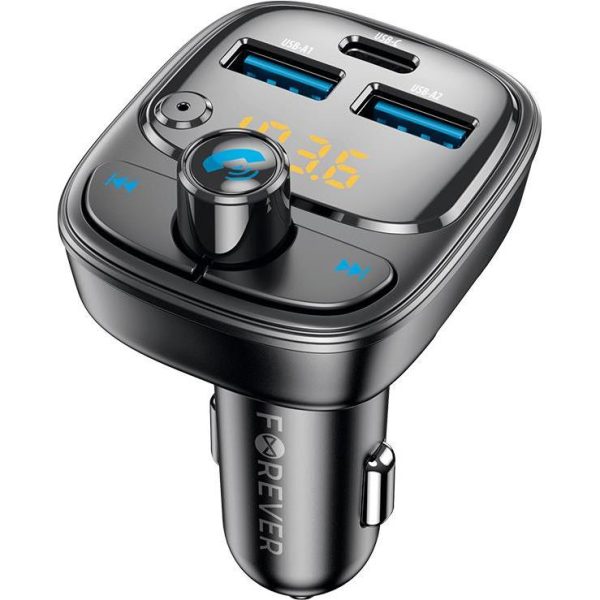 Forever FM transmitter Bluetooth 2 x USB-A 1 x USB-C PD 30W TR-370 black