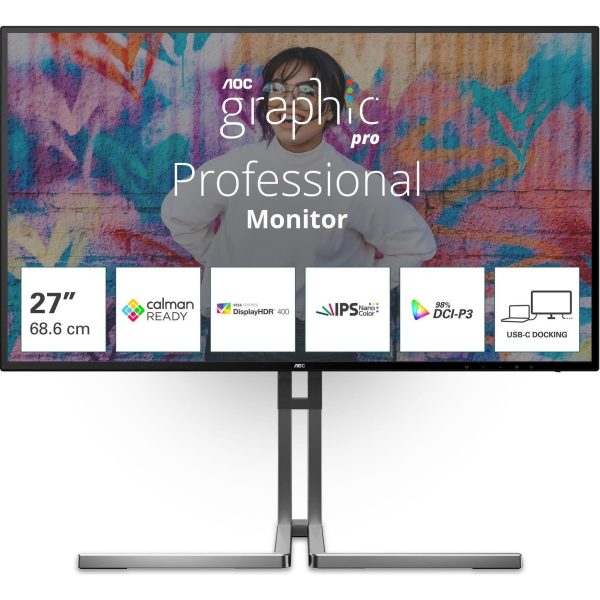 AOC Q27U3CV, 27", QHD, HDMI, DP, USB-C, RJ45, Calm