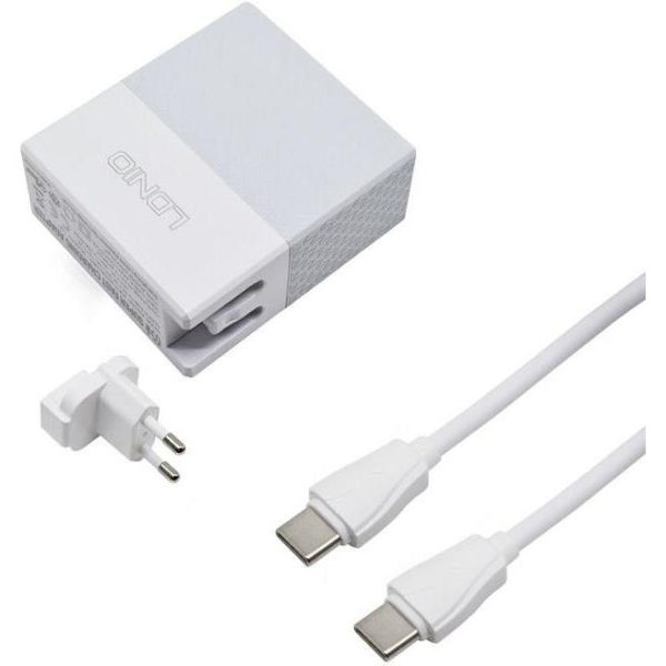 KUĆNI PUNJAČ BRZI 2U1 LDNIO A2620C 65W PD TIP C I USB + KABEL TIP C-TIP C - Slika 3