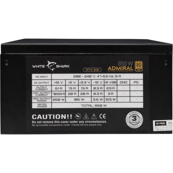 White Shark GPSU-850W ADMIRAL 850W 80+ GOLD Full Modular - Slika 2