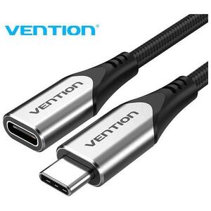 TIP C KABEL PRODUŽNI TIP C ŽENSKI NA TIP C MUŠKI PD VENTION 1 m TABHF SIVI