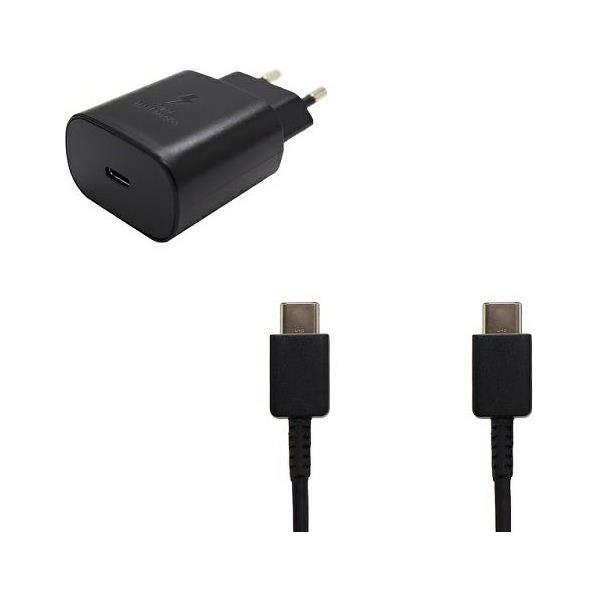 KUĆNI PUNJAČ ORIGINAL ZA SAMSUNG TA800XBEGW TIP C PD 25W +TIP C NA C CRNI BULK.