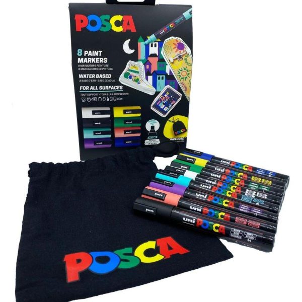 Uni gift set Posca pc-5m 8/1 (poklon Posca platnena vrećica)