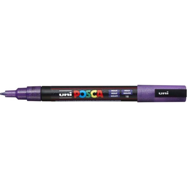 Marker Uni pc-3ml Posca glitter ljubičasti