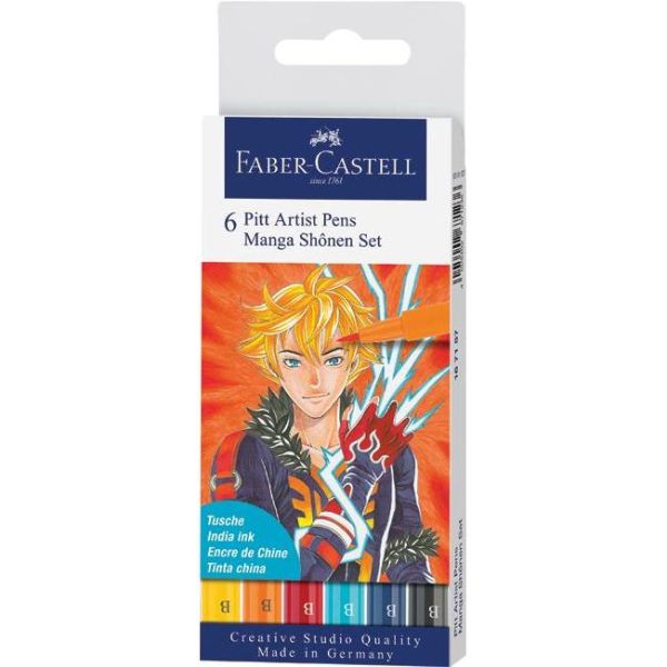 Flomaster Pitt artist  6boja Manga Shonen Faber-Castell 167157 blister