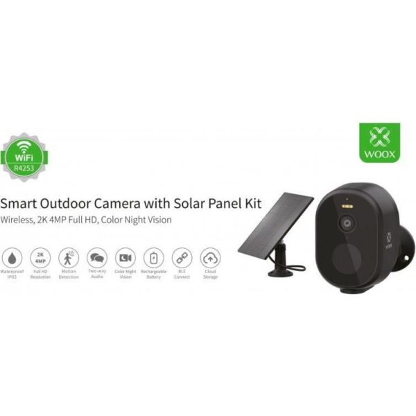 WOOX WiFi Smart vanjska kamera + solarni panel, Ultra HD 2K microSD (max. 128GB), IP65 vodootporna, Alexa & Google Assistant, WooxHome app (R4253) - Slika 5