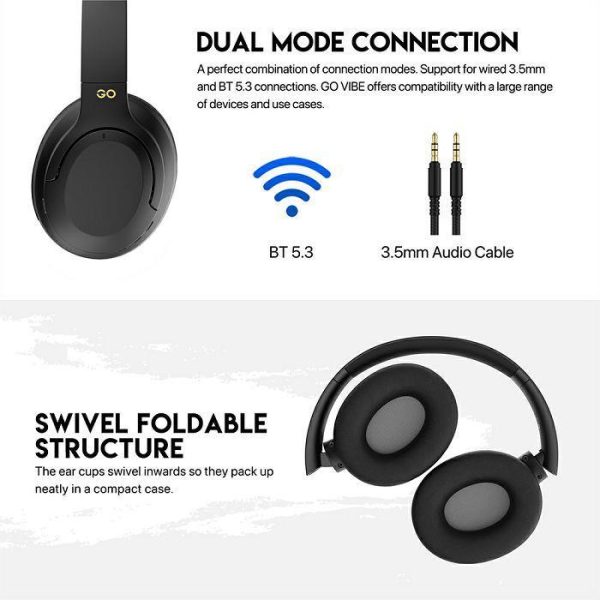 BLUETOOTH STEREO SLUŠALICE FANTECH BT5.3 3,5mm GO VIBE WH05-BK CRNE - Slika 4