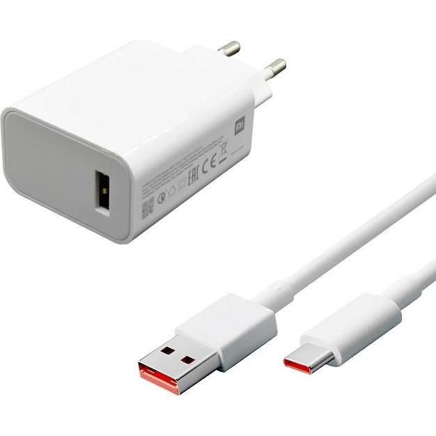 KUĆNI PUNJAČ ORIGINAL ZA XIAOMI MDY-10-EL, 27W + TIP C KABEL BIJELI BULK