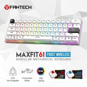 TIPKOVNICA GAMING BEŽIČNA MEHANIČKA FANTECH MAX FIT 61 R. SW. MK857 BIJELA