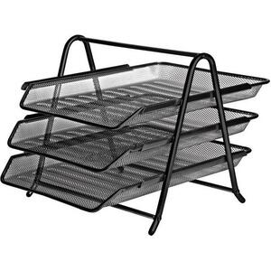 Stalak za spise Forofis A4 vodoravni žica 3 ladice 35,50x6x27,50cm crni 91308