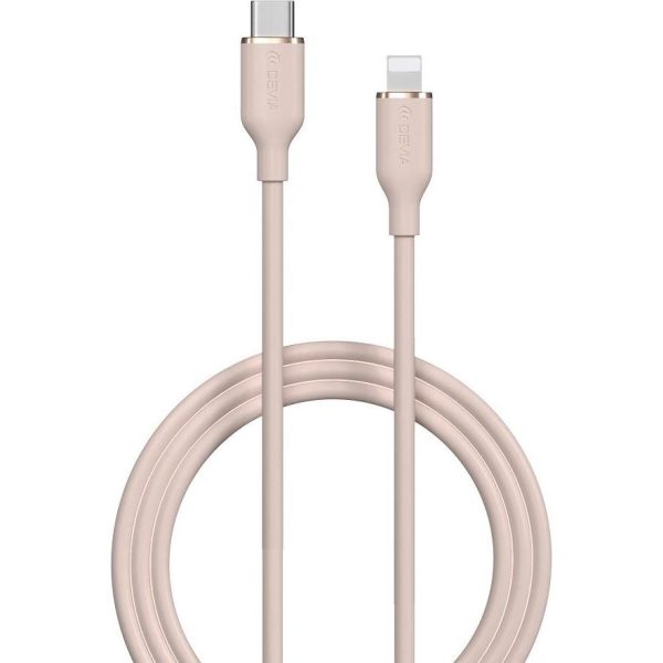 Kabel Devia Jelly USB-C - Lightning 1,2 m 27W pink