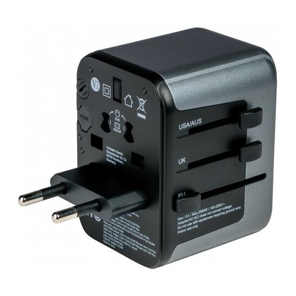 Adapter Verbatim UTA-03 #49545 univerzalni putni, USB-C PD & QC, 2 USB-C, 2 USB-A ports - Slika 2
