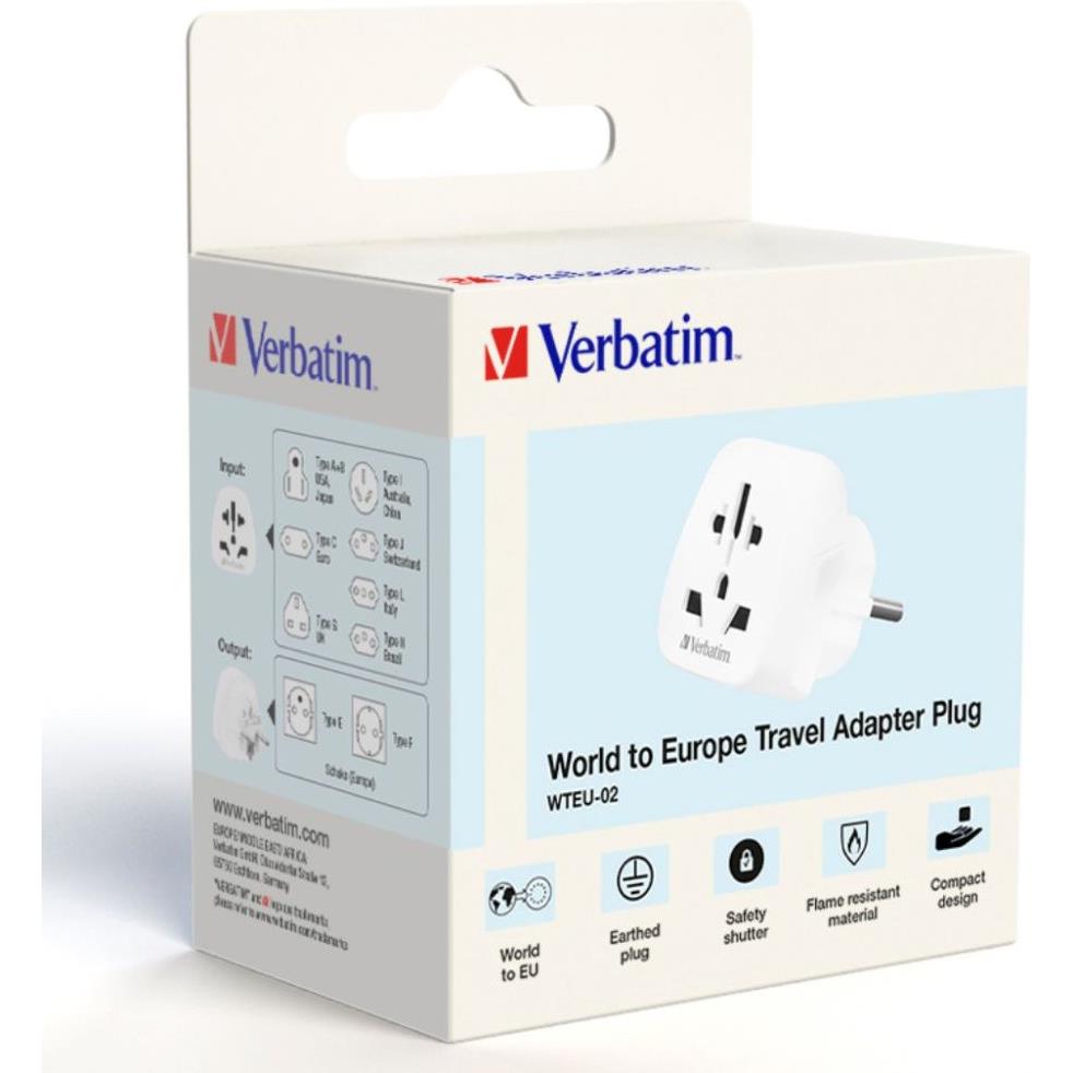 Adapter Verbatim WTEU-02 #49549 Svijet-Europa, putni utikač - Slika 3