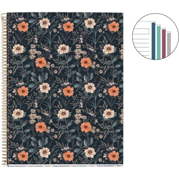 Kolegij blok Miquelrius A4 70g 100L spiralni crte bloom british bloom MR4046