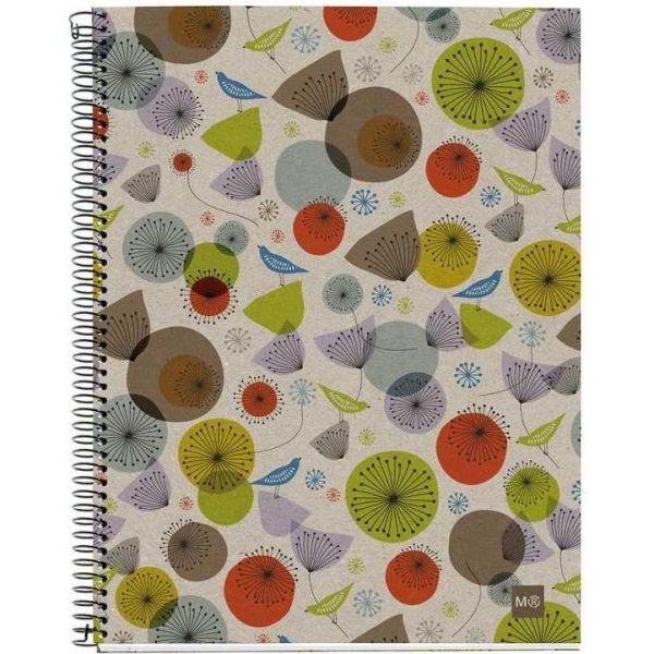 Kolegij blok Miquelrius A4 80g 120L spiralni crte Recycled cardboard ecobirds MR2959