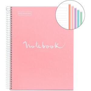 Kolegij blok Miquelrius A4 90g 120L spiralni crte Extra rigid cardboard emotions pink MR48565