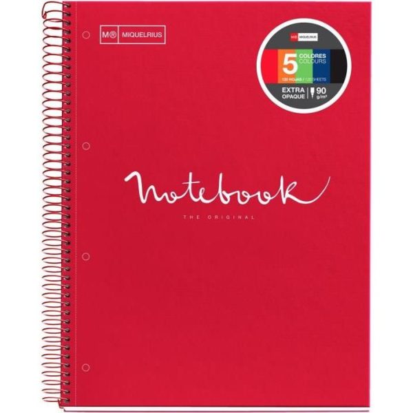 Kolegij blok Miquelrius A4 90g 120L spiralni crte Extra rigid cardboard emotions red MR48555 - Slika 3