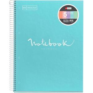 Kolegij blok Miquelrius A4 90g 120L spiralni crte Extra rigid cardboard emotions sky blue MR48553