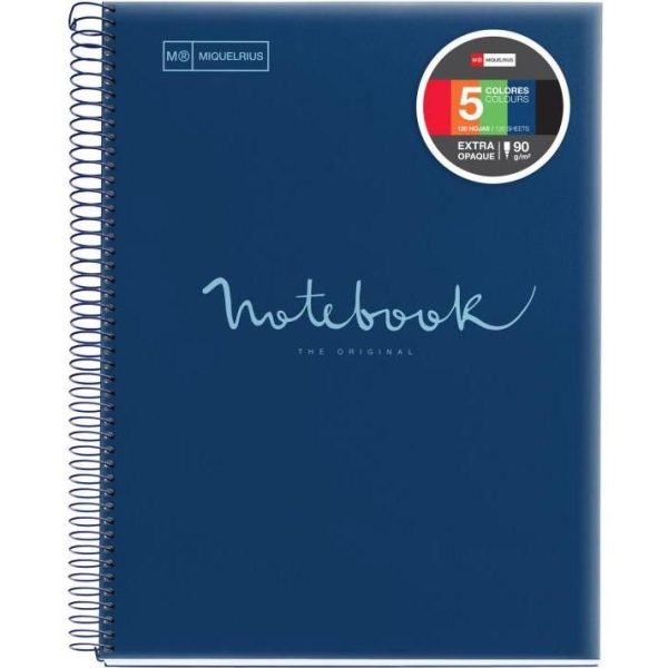 Kolegij blok Miquelrius A4 90g 120L spiralni crte Polypropylene emotions navy MR48566 - Slika 4