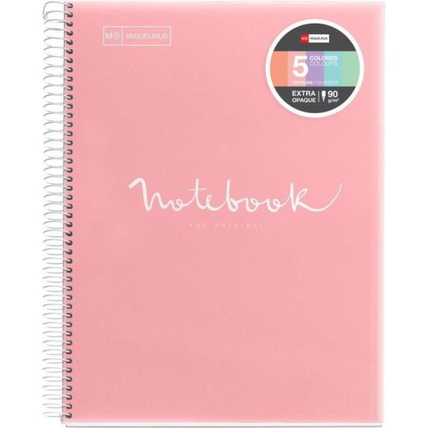 Kolegij blok Miquelrius A4 90g 120L spiralni crte Polypropylene emotions pink MR48571 - Slika 3