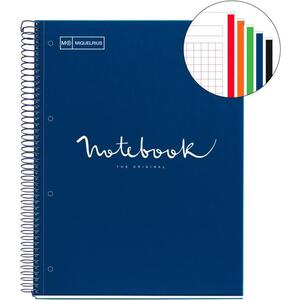 Kolegij blok Miquelrius A4 90g 120L spiralni kocke Extra rigid cardboard emotions navy MR46063