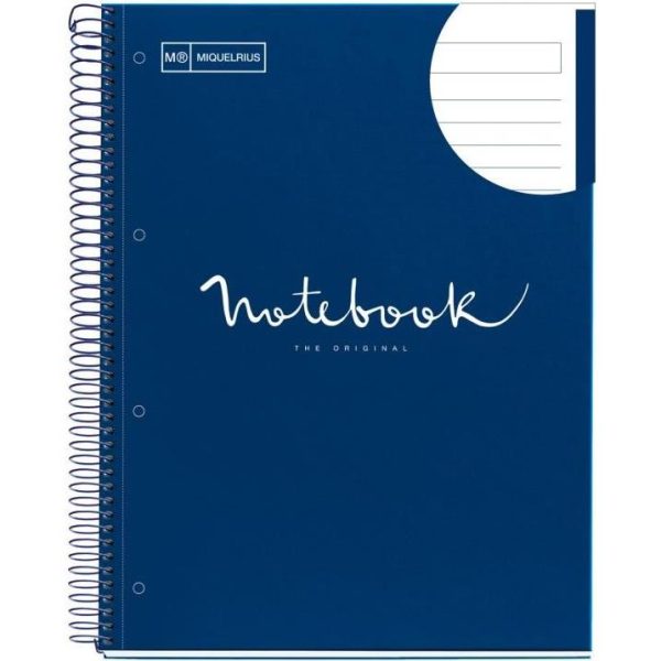 Kolegij blok Miquelrius A4 90g 80L spiralni crte Extra rigid cardboard emotions navy MR48606 - Slika 2