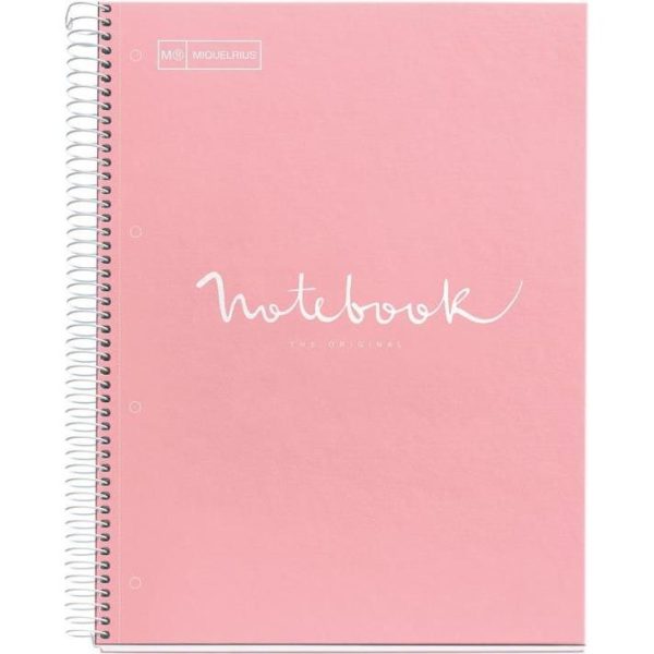 Kolegij blok Miquelrius A4 90g 80L spiralni crte Extra rigid cardboard emotions pink MR48824