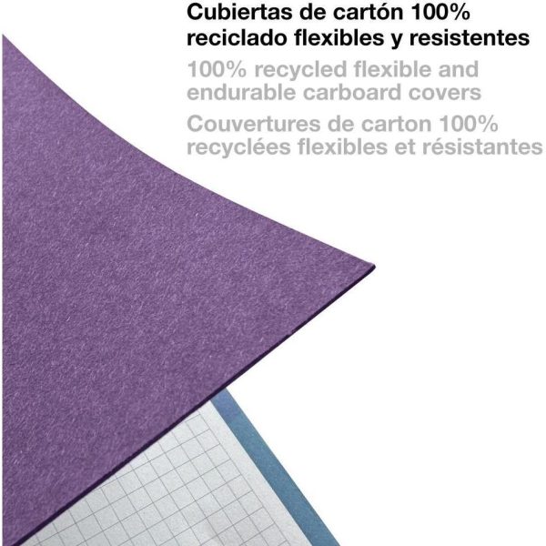 Kolegij blok Miquelrius A4 90g 80L spiralni crte Recycled cardboard be eco amethyst MR46887