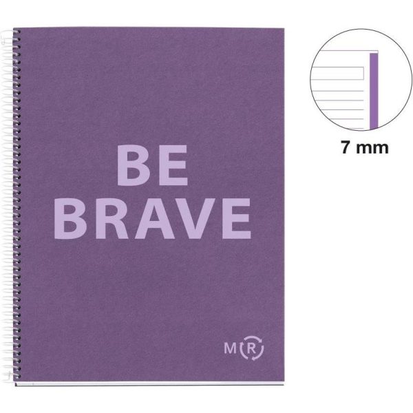 Kolegij blok Miquelrius A4 90g 80L spiralni crte Recycled cardboard be eco amethyst MR46887 - Slika 2