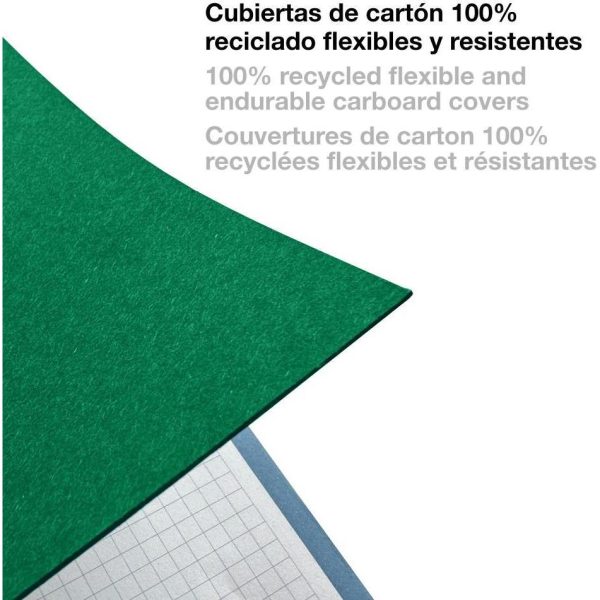 Kolegij blok Miquelrius A4 90g 80L spiralni crte Recycled cardboard be eco emerald MR46888 - Slika 6