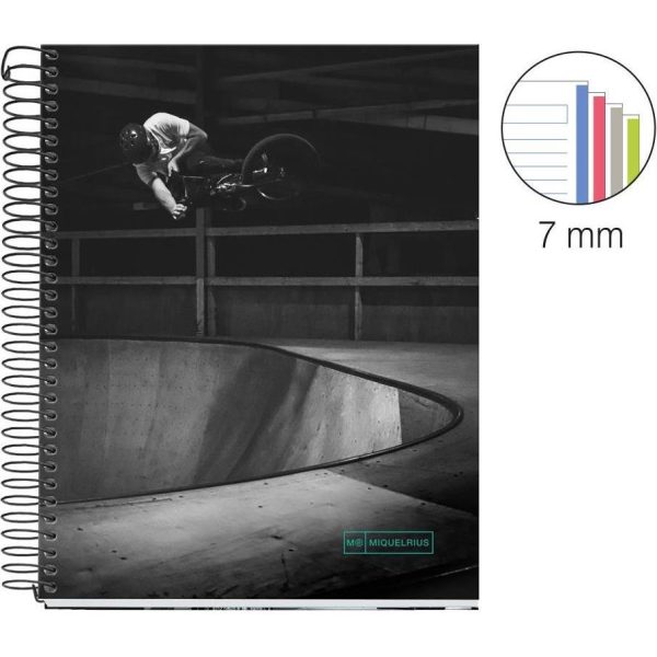 Kolegij blok Miquelrius A5 70g 140L spiralni crte Extra rigid cardboard lifestyle skate park MR4198 - Slika 5