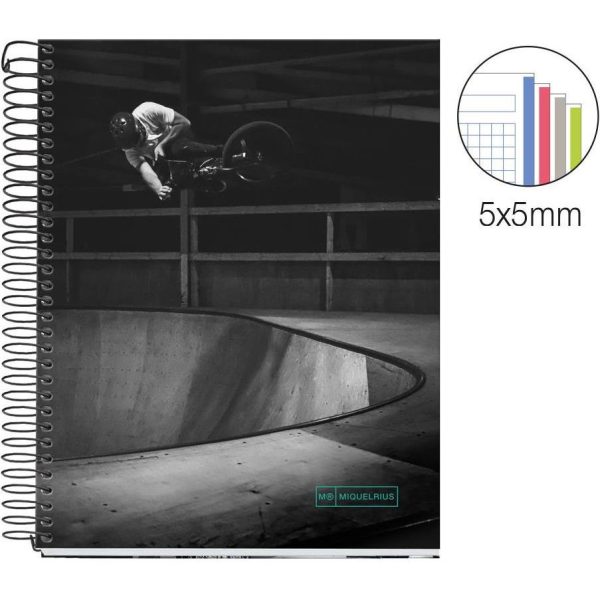 Kolegij blok Miquelrius A5 70g 140L spiralni kocke Extra rigid cardboard lifestyle skate park MR4196 MIQ_RAS - Slika 4