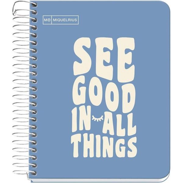 Kolegij blok Miquelrius A6 90g 100L spiralni crte Messages rigid cardboard capri MR4276 - Slika 2