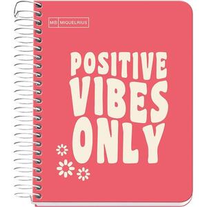 Kolegij blok Miquelrius A6 90g 100L spiralni crte Messages rigid cardboard coral MR4277