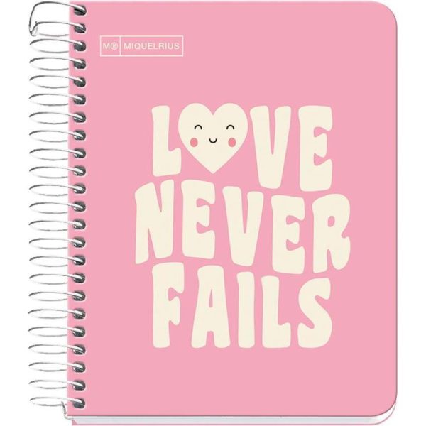 Kolegij blok Miquelrius A6 90g 100L spiralni crte Messages rigid cardboard pink MR4281