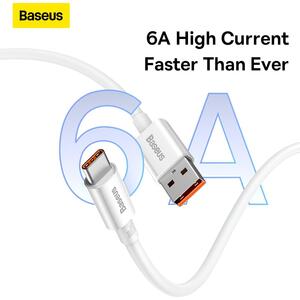 Kabel Baseus Superior USB A- USB-C 1,0m moon white 100W - 6A