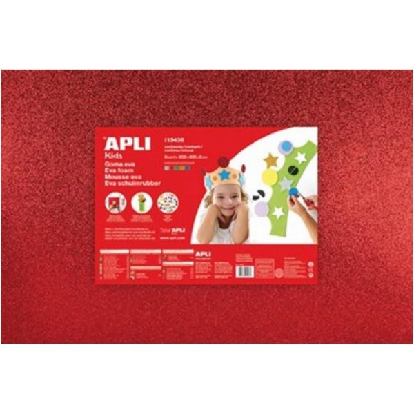Pjenasti papir Apli 400x600mm gliter 5 boja 5L 13436