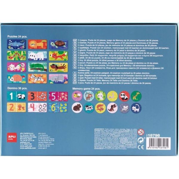 Set Apli igara 3 u 1: slagalica 24/1, domino 36/1 i memori 24/1 18798 - Slika 3