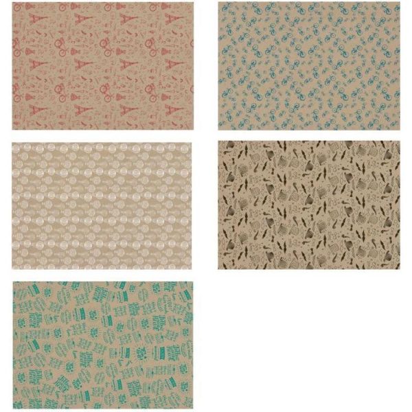 Ukrasni papir Apli 0,70x2m Kraft Fun u roli sortirano 60g (display 55/1) 18911