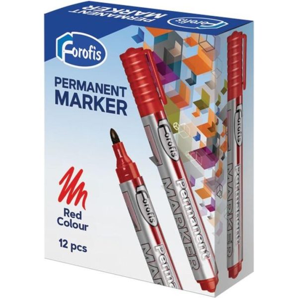 Marker Forofis permanent crveni okrugli vrh 91274 - Slika 3