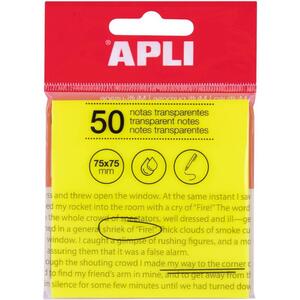 Blok Apli samoljepljivi 75x75mm žuti transparent 50L 19569