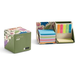 Set blok samoljepljivi i zastavice Miquelrius 84x84x84mm neon boje 55L 80g vintage lily MR13189