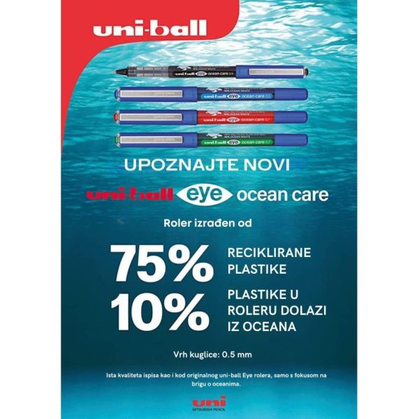 Roler Uni ub-150ROP (0.5) eye plavi Ocean Care reciklirani Eco - Slika 2